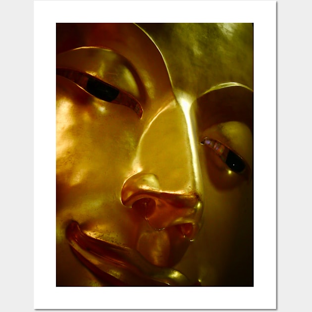 Golden 15 metre Buddha close up Wall Art by JonDelorme